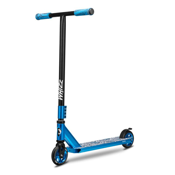 Trotineta Whizz, Pentru Acrobatii, Rulmenti ABEC-9, Sistemul de compresie IHC 9, 20 - 100 kg, Conform cu standardul european de securitate EN14619, Albastru, Lionelo