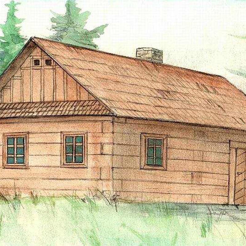 Set constructie arhitectura Casa din busteni, 100 piese din lemn, Walachia - Manute Creative