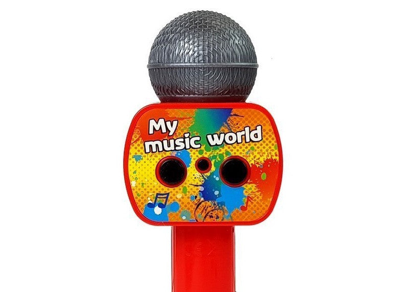 Microfon Wireless pentru copii, My Music World, Karaoke, 24 cm, difuzor, lumini, baterii incluse, Rosu, Severno