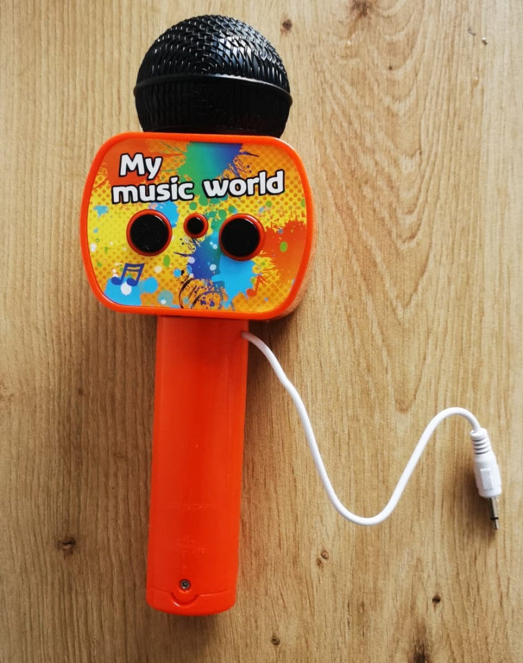 Microfon Wireless pentru copii, My Music World, Karaoke, 24 cm, difuzor, lumini, baterii incluse, Rosu, Severno
