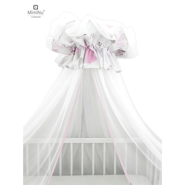 Baldachin mare din tull, dimensiune 400x170 cm, Baby Shower Pink, MimiNu