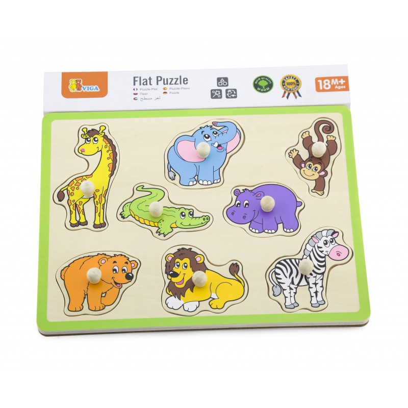 Puzzle cu maner - Animale salbatice, VIGA