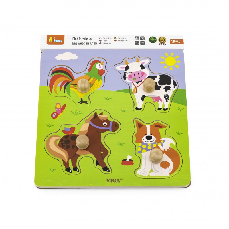 Puzzle cu manere - animale de la ferma, VIGA