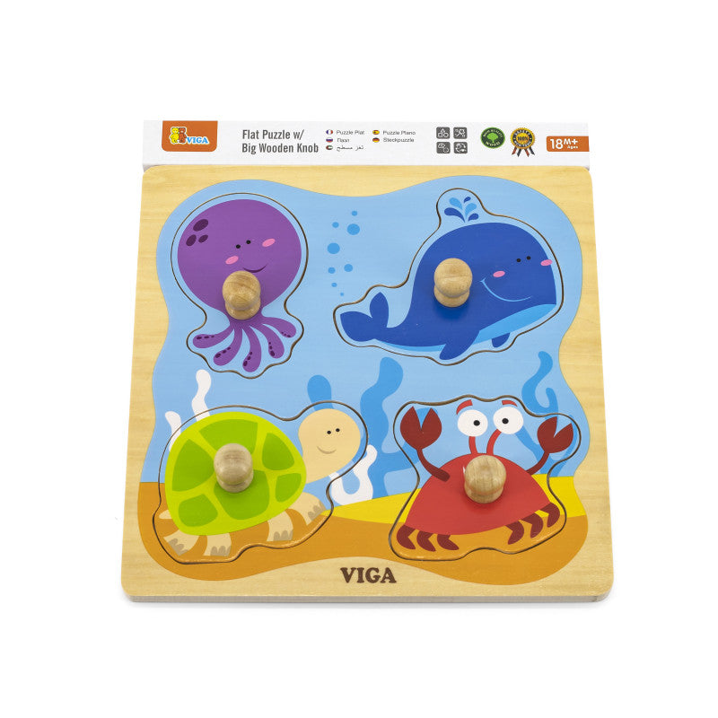 Puzzle cu manere Animale din ocean, VIGA