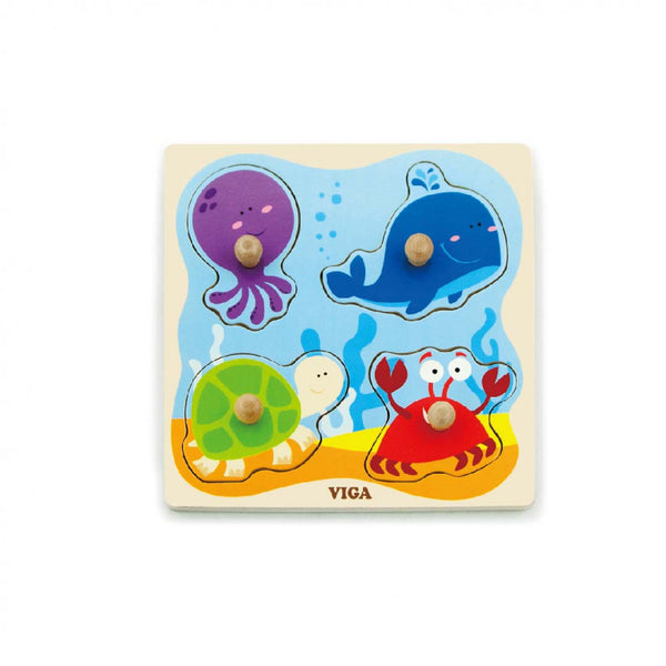 Puzzle cu manere Animale din ocean, VIGA