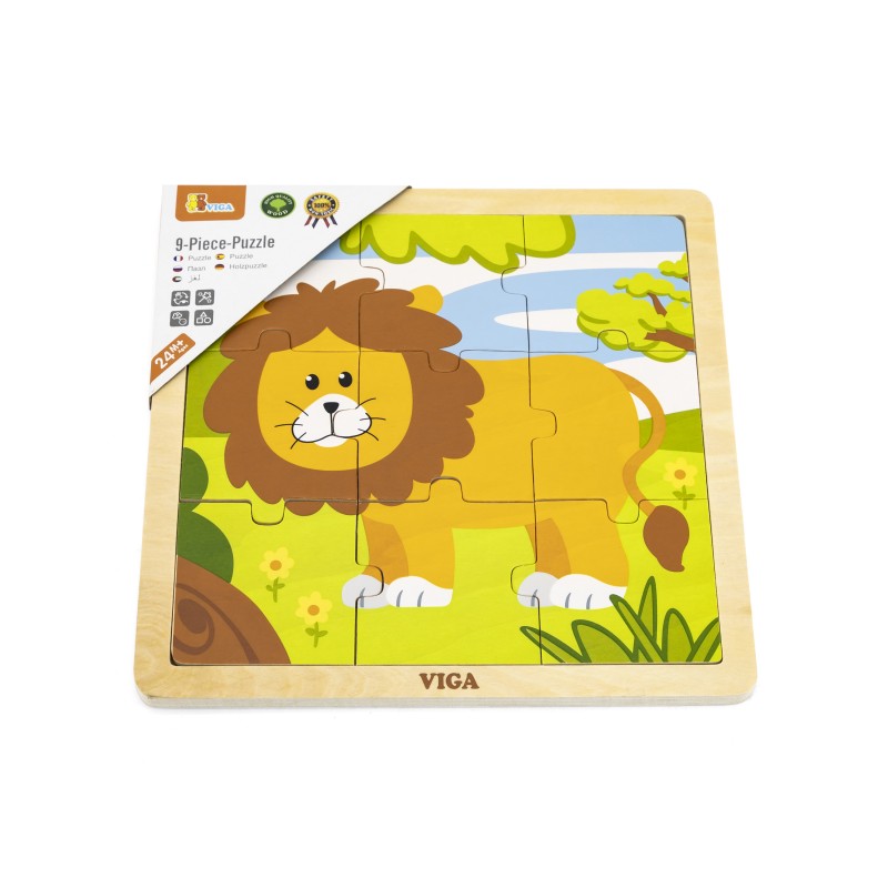 Puzzle din 9 piese mari - leu, VIGA