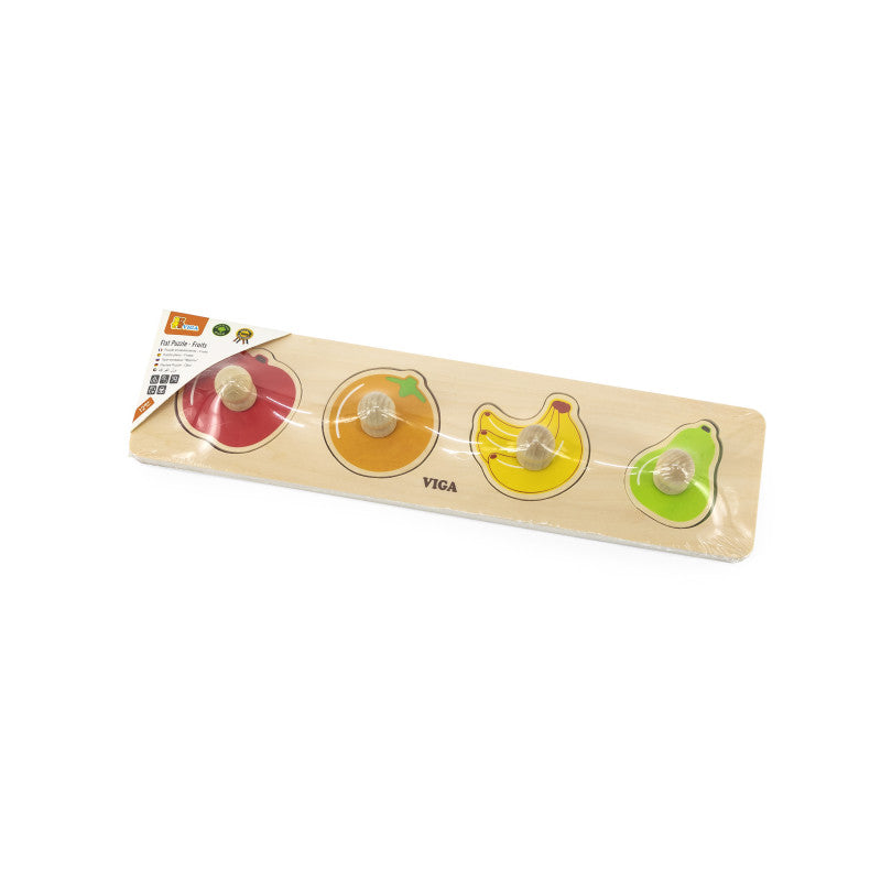 Puzzle Montessori cu maner, Fructe, VIGA