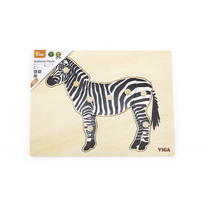 Puzzle Montessori, Zebra, VIGA