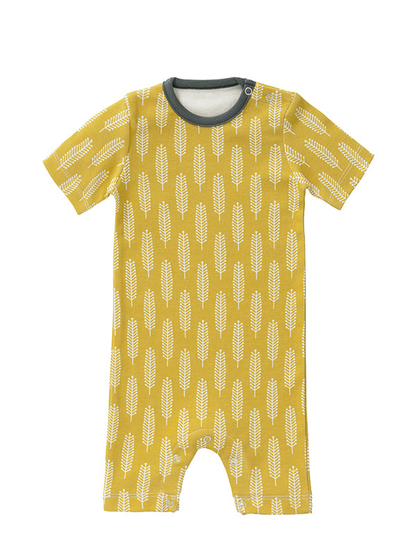 Salopeta de vara, pentru bebelusi 6-12 luni, din bumbac organic, model Havre yellow, Fresk