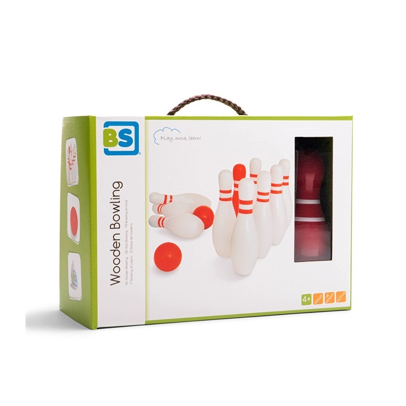 Set de bowling din lemn, BS Toys