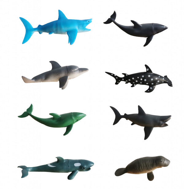 Set Figurine, Animale acvatice, 8 piese, diverse specii, multicolor, Severno