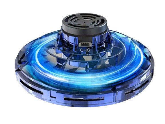 Spinner zburator antistres, Flying Gyro, cu functie de bumerang, incarcator USB, lumini LED, Albastru, Jokomisiada